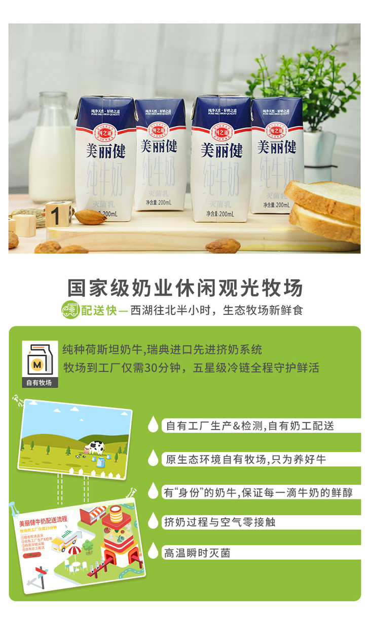 (赠品)纯之道纯牛奶1×12盒装常温奶整箱 - 美丽健