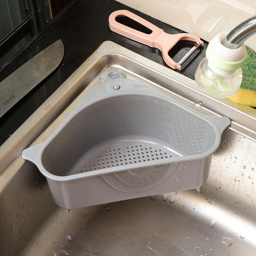 【收纳篮吸盘式厨房置物架】沥水篮水槽沥水架厨房用品抹布 商品图6