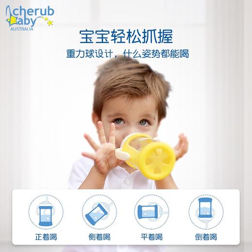 澳洲Cherub Baby趣乐贝比 感温硅胶套玻璃吸管杯240ml 商品图1