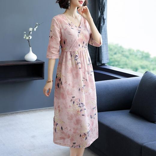 NYL-3667330苎麻连衣裙2020新款气质女神范文艺棉麻减龄裙子 商品图2
