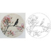工笔画白描底稿 盘虎杰 圆形花鸟小品 玉兰花 HJ05 商品缩略图0