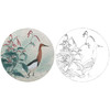 工笔画白描底稿 盘虎杰 圆形花鸟小品  HJ12 商品缩略图0