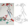 竖幅工笔画白描底稿 盘虎杰 花鸟HJ24 商品缩略图0