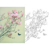 竖幅工笔画白描底稿 盘虎杰 花鸟醉花荫 HJ26 商品缩略图0