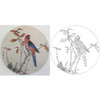 工笔画白描底稿 盘虎杰 圆形花鸟小品 鹦鹉 HJ11 商品缩略图0