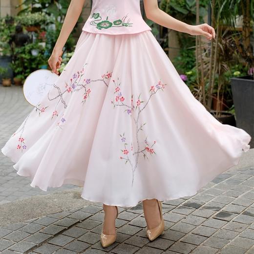 新款民族风手绘雪纺大摆复古仙女半身裙HT-128 商品图6