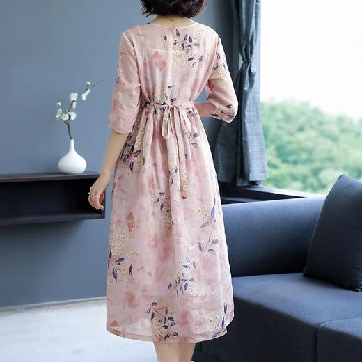NYL-3667330苎麻连衣裙2020新款气质女神范文艺棉麻减龄裙子 商品图3