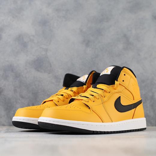 Nike Air Jordan 1 MID“Taxi ”乔丹一代 黄色 黑黄 李小龙 出租车中帮 货号：554724-700 商品图0