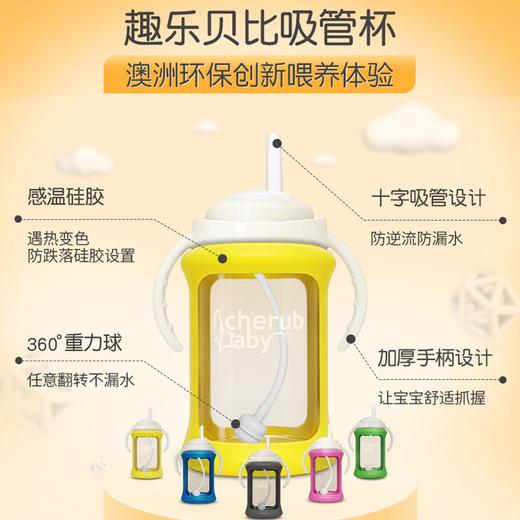 澳洲Cherub Baby趣乐贝比 感温硅胶套玻璃吸管杯240ml 商品图2