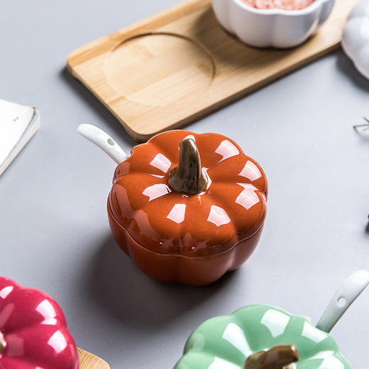 摩登主妇南瓜调料盒个性陶瓷创意罐子可爱盐罐组合套装厨房组合装 商品图0