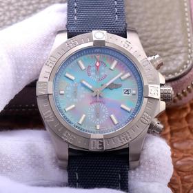 BLS百年灵复仇者美军军用限量版。 45mm表径，钛金属打造，仅重100克，男士，绢丝表带，自动机械机芯，密底