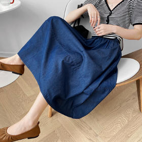 港味复古牛仔半身裙