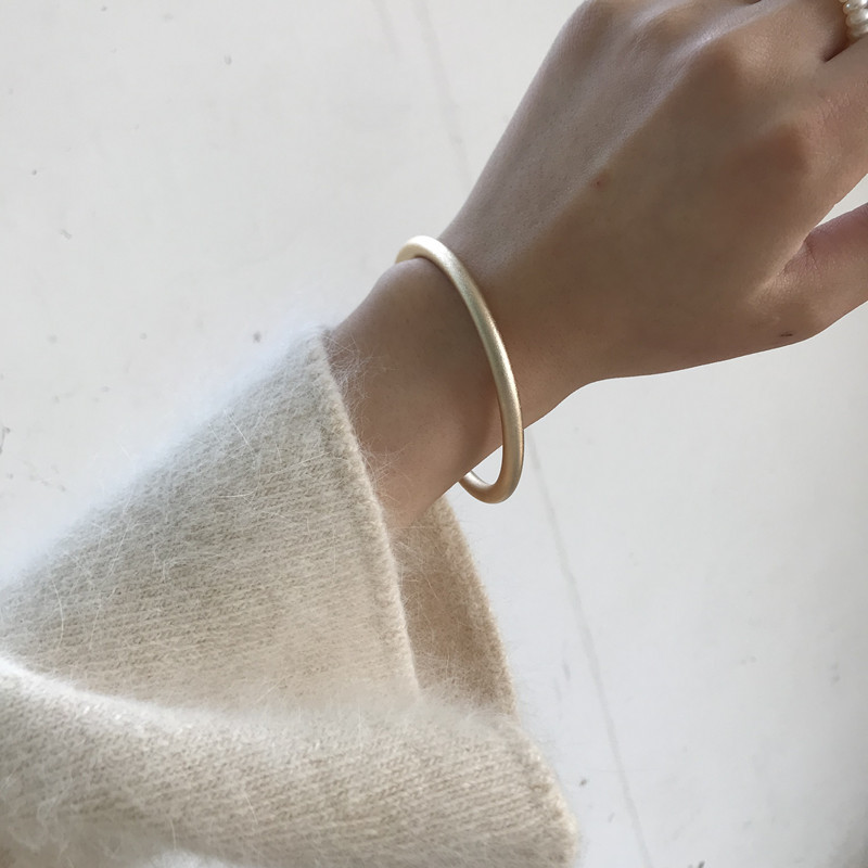 夏季配饰丨古法手作 哑光磨砂金色手镯#PA2143