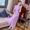 时尚新中式，斜襟牡丹花刺绣优雅修身连衣裙LX-20051 商品缩略图2