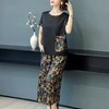 JXG-2020夏季新款云香纱宽短袖阔腿裤两件套 商品缩略图1