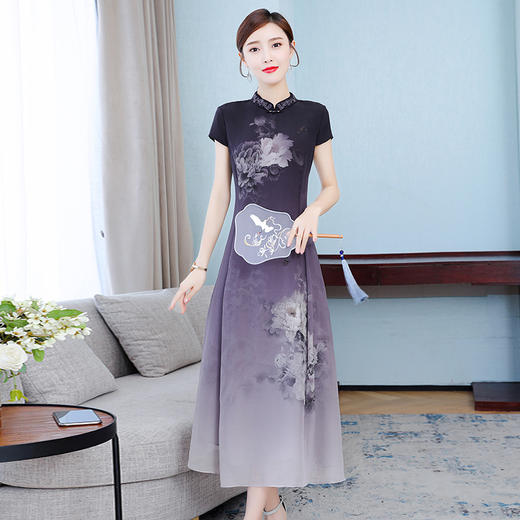 XFFS-9303新款旗袍连衣裙夏季中国民族风裙子 商品图3