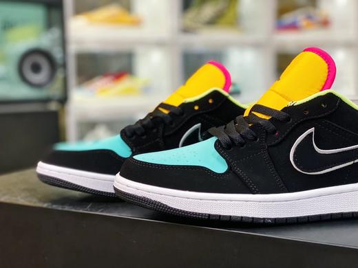 乔丹nike Air jordan low 飞人一代低帮篮球鞋  黑湖水绿黄 商品图1