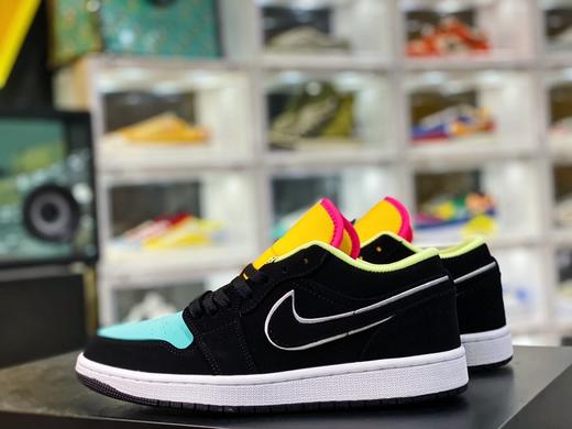 乔丹nike Air jordan low 飞人一代低帮篮球鞋  黑湖水绿黄 商品图0
