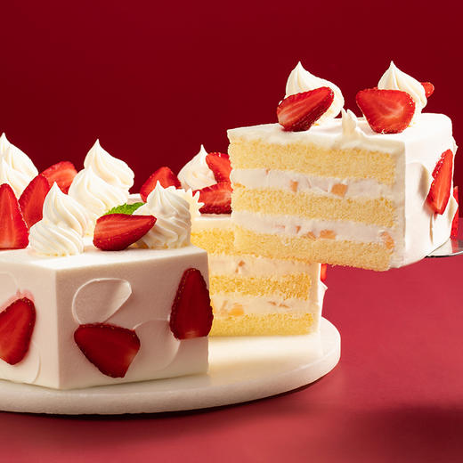 【限时特惠-128元】雪见莓莓 鲜甜可口的奶油草莓蛋糕-2磅（高州） 商品图3