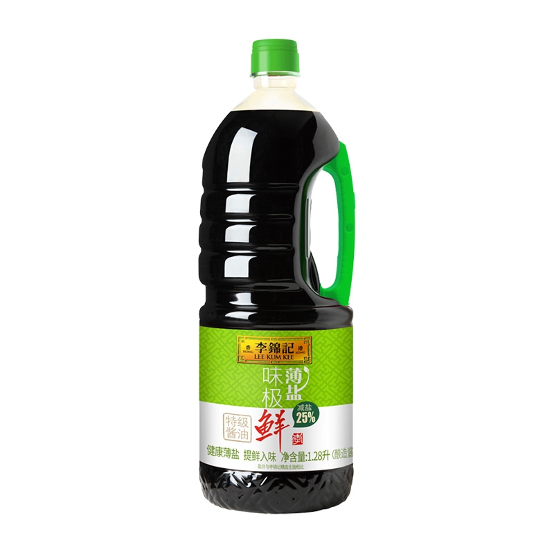 李锦记薄盐味极鲜1280ml*1瓶(鲜酱油)减盐特级酱油家庭装 调味