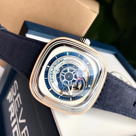 Sevenfriday 型号P3/06，独具匠心的船木甲板风格木质动态环，充满海风气息，海锚形状的时间标识与罗盘形状的表盘设计，细节之处彰显航海元素。47*47mm表径，科技木壳圈，材质工艺创意真心让 商品图11