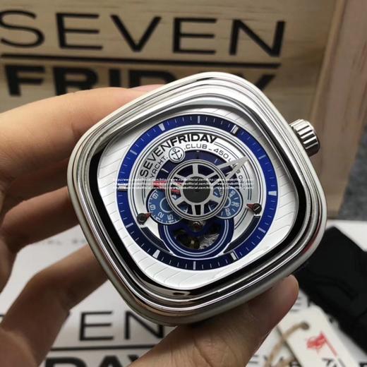 Sevenfriday 型号P3/06，独具匠心的船木甲板风格木质动态环，充满海风气息，海锚形状的时间标识与罗盘形状的表盘设计，细节之处彰显航海元素。47*47mm表径，科技木壳圈，材质工艺创意真心让 商品图4