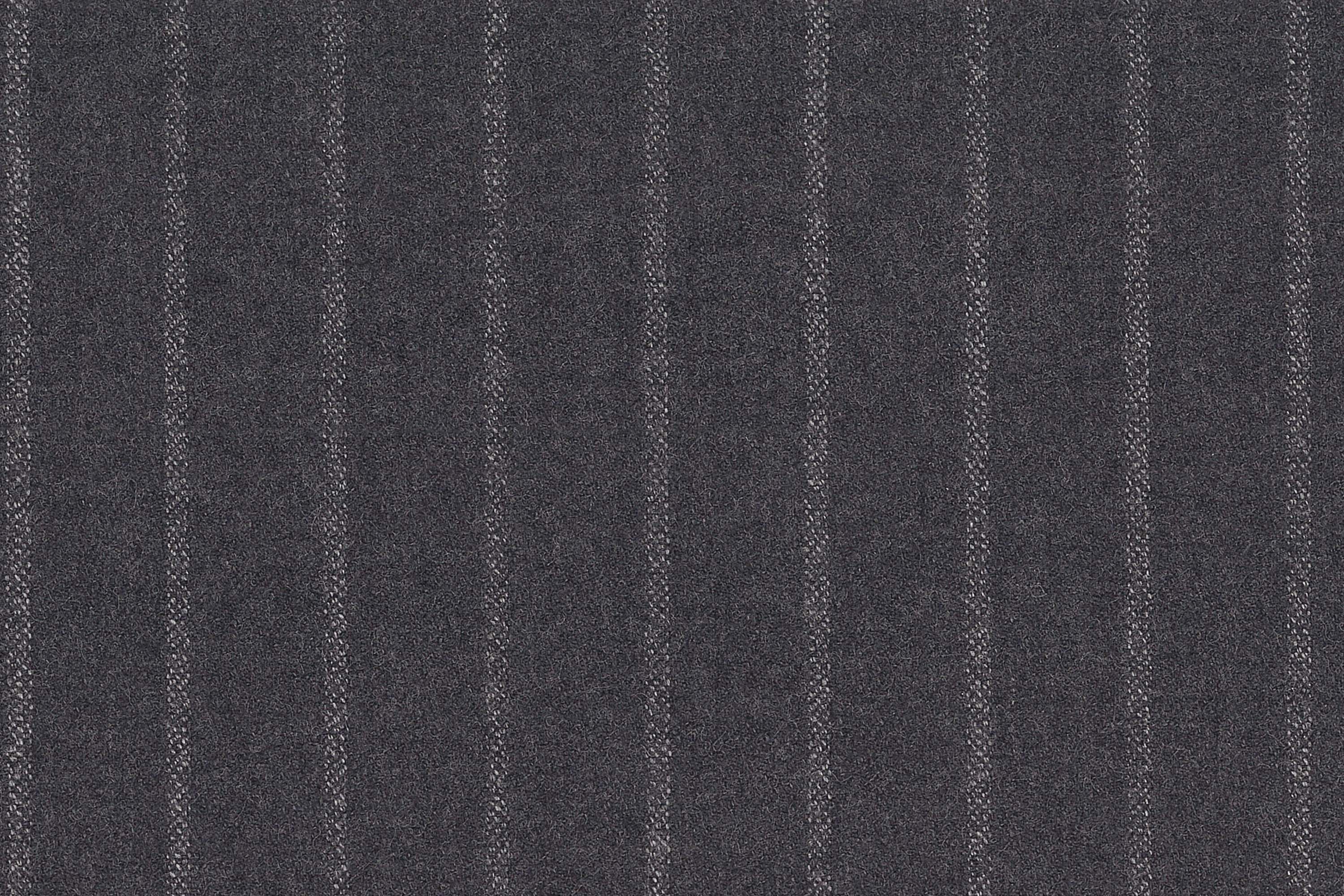 WT67594-201 纯毛高支绒面花呢 【灰色 条纹 斜纹 W100】(902)