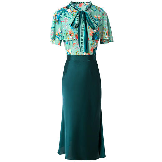 FMY-F20XT30889夏季洋气减龄印花雪纺衫上衣半身裙两件套 商品图4