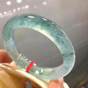 OCMY-冰种翡翠缅甸贵妃玉手镯正圈宽版飘花玉镯子女款