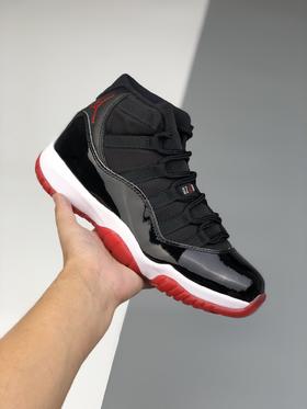 Air Jordan 11 AJ11 乔丹11代高帮篮球鞋/黑红 2019复刻 季后赛 漆皮 全头层牛皮 原厂碳板 中底注胶空  货号：378037-061