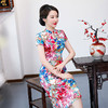 AA-9690夏新品A字真丝旗袍裙中国风时尚修身中式礼服 商品缩略图1