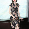 JJLY-7565新款妈妈连衣裙修身中老年大码减龄碎花裙子 商品缩略图3