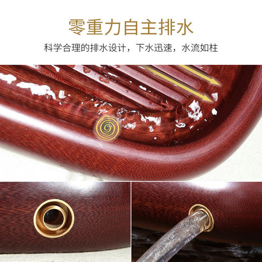 润砂礼品 实木茶盘功夫家用泡茶台椭圆形电胶木茶船茶海 清风茶盘 商品图4