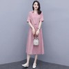 休闲文艺，韩版收腰显瘦中长款棉麻连衣裙HR-SWCS987-1 商品缩略图4