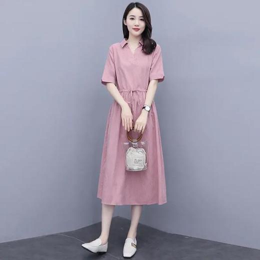 休闲文艺，韩版收腰显瘦中长款棉麻连衣裙HR-SWCS987-1 商品图4