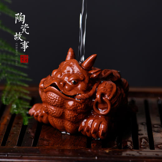 陶瓷故事紫砂牛蟾茶宠手工制可养茶桌摆件精品茶玩功夫茶道配件 商品图2