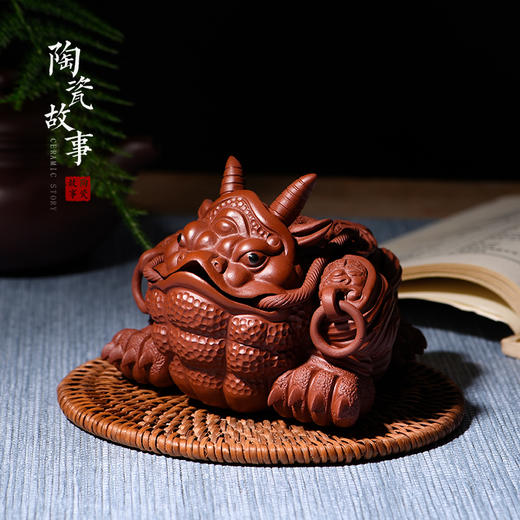 陶瓷故事紫砂牛蟾茶宠手工制可养茶桌摆件精品茶玩功夫茶道配件 商品图0