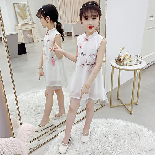 HGY-82071新品女童气质中国风 梅花旗袍连衣裙 商品图1