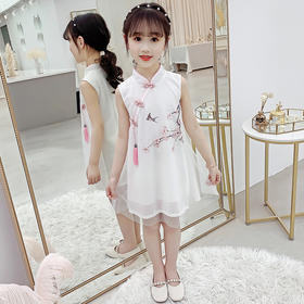 HGY-82071新品女童气质中国风 梅花旗袍连衣裙