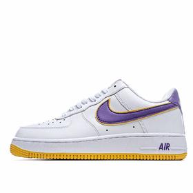 海外新品发售 致敬曼巴 公司级 Nike Air Force 1'07 Low “湖人紫金”配色 空军一号低帮休闲版鞋 （配送紫色鞋带一副）定制皮料 原楦头原纸板 内置全掌气垫