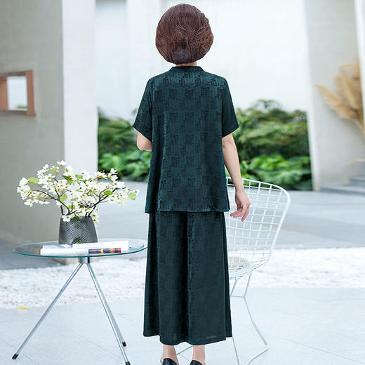 SM-125P-9005加肥加大码妈妈夏装新款洋气阔太太遮肚子200斤套装 商品图3