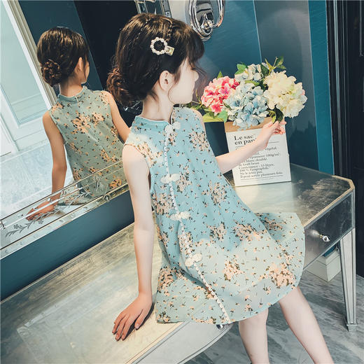 SY-TX95385夏新款小女孩中国风古装公主裙儿童旗袍 商品图0