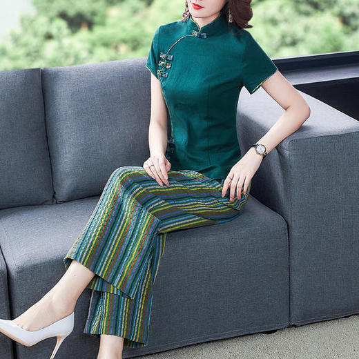 AHM-spgpz2159民族风复古棉麻汉服套装 商品图0