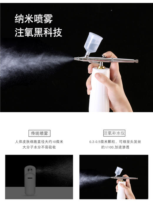 MIUSERM注氧仪器美容补水仪家用充电纳米水氧仪便携式手持注氧仪 商品图1