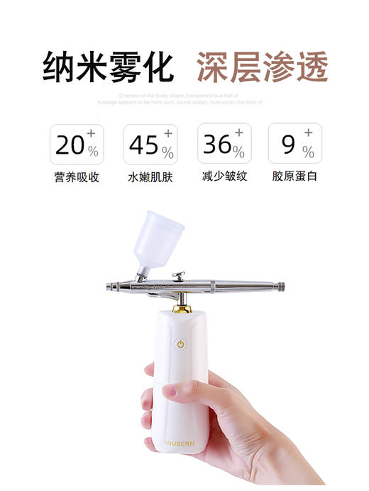 MIUSERM注氧仪器美容补水仪家用充电纳米水氧仪便携式手持注氧仪 商品图2