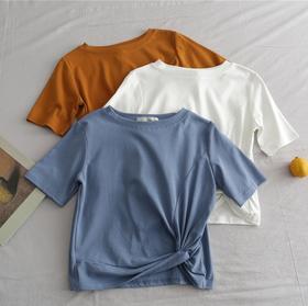 个性纽结T恤短款t恤