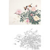陈军工笔花鸟白描底稿-斗方小品册页-多种白描尺寸可选 CJ53 商品缩略图0