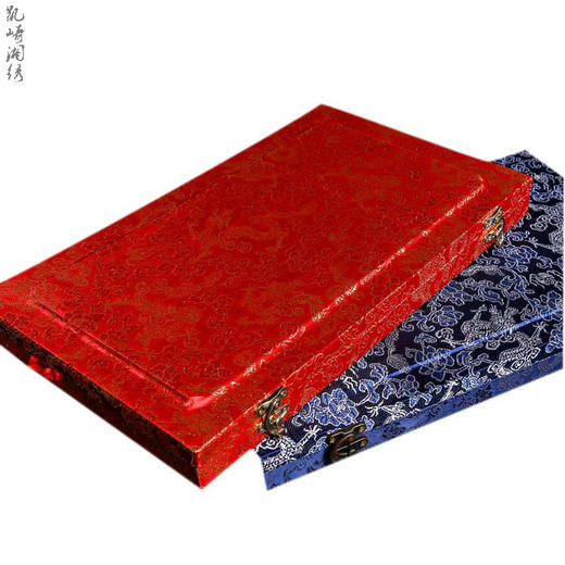 中国扇子礼物包装盒 团扇工艺品礼品盒 长方形锦盒新娘服饰收藏盒 单双层多款便携收纳盒 商品图2