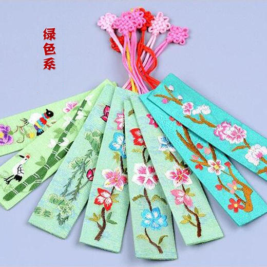 凯崎湘绣 纯手工刺绣 湘绣书签 特色民族特产 成品 出国纪念礼 朋友老师 学生礼物 平金 多款颜色可选 商品图2