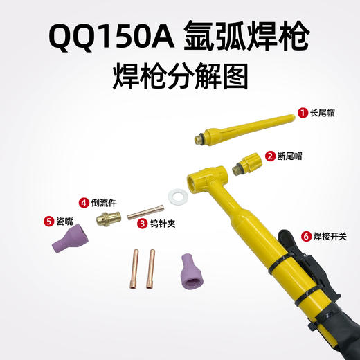 【货号02060】QQ150A氩弧焊枪焊把线点焊枪进口硅胶管焊机焊枪配件 商品图1